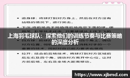 上海羽毛球队：探索他们的训练节奏与比赛策略的深度分析